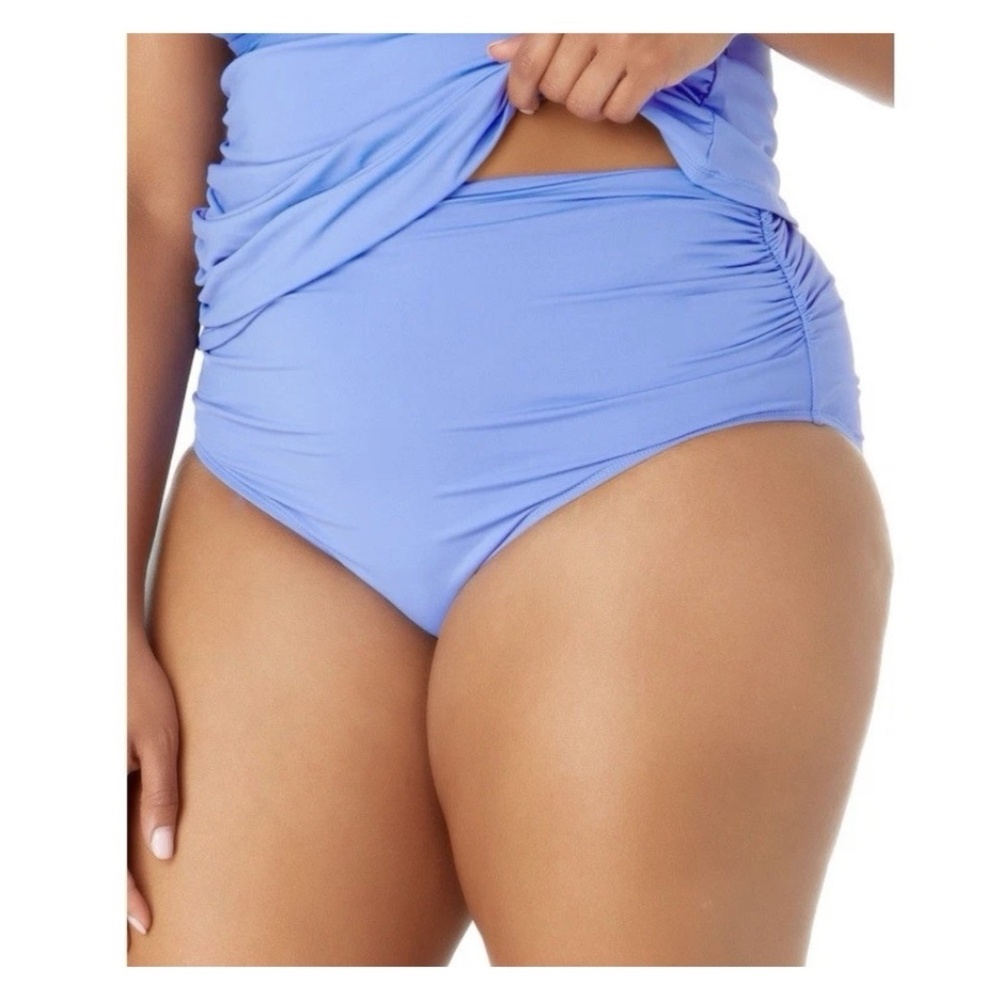 Anne Cole 18W Periwinkle Blue Solid Bikini Swimsuit Bottom Convertible New